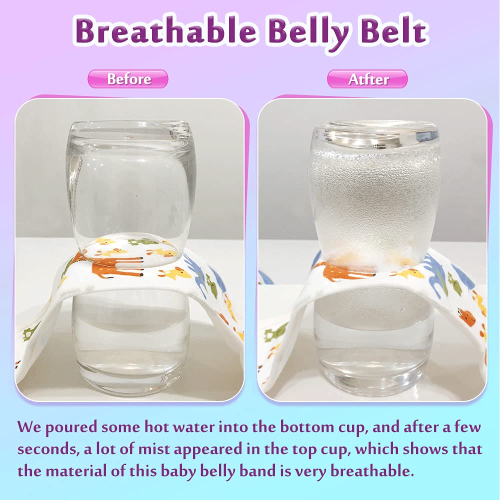 Mybow Umbilical Cord Cover for Newborn Baby Belly Button Band Tummy Wrap Infant Abdominal Binder Umbilical Hernia Belt Baby Colic Wrap Belly Protector Cloth Wrap - Image 4